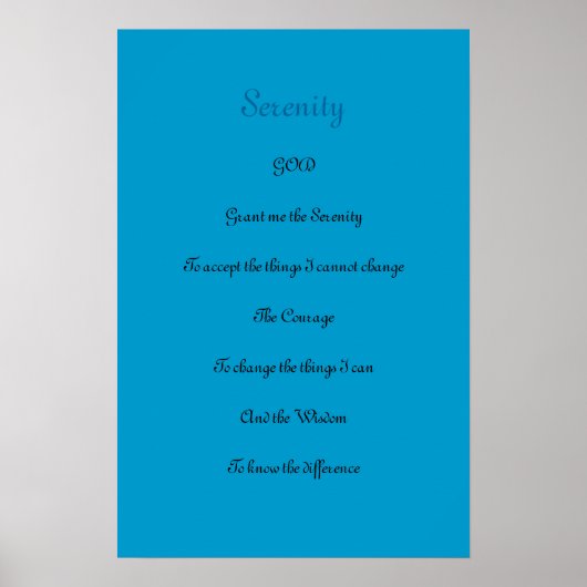 Serenity Prayer Poster (Vorne)