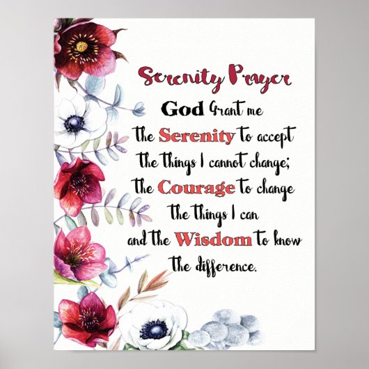 Serenity Prayer Poster (Vorne)