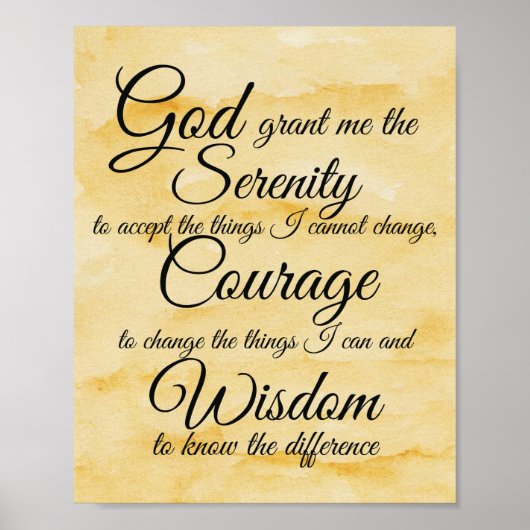 Serenity Prayer Poster (Vorne)