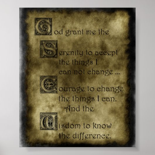 Serenity Prayer Poster (Vorne)