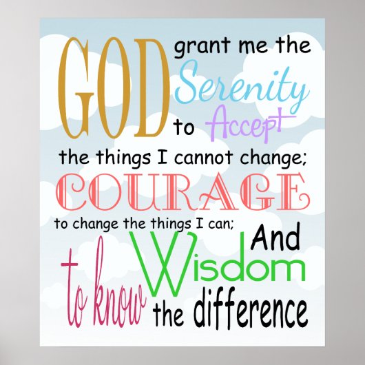 Serenity Prayer Poster (Vorne)
