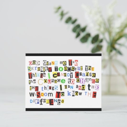 Serenity Prayer Postkarte (Stehend Vorderseite)