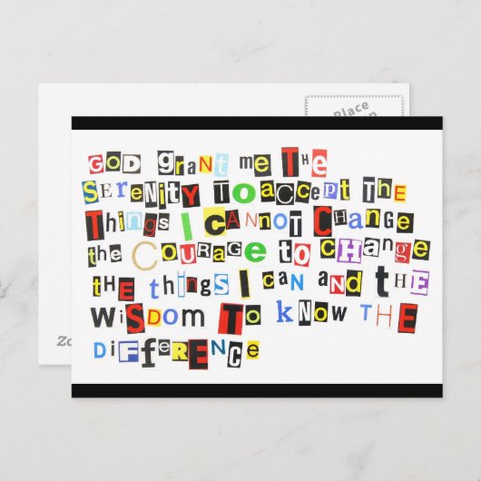Serenity Prayer Postkarte (Vorne/Hinten)