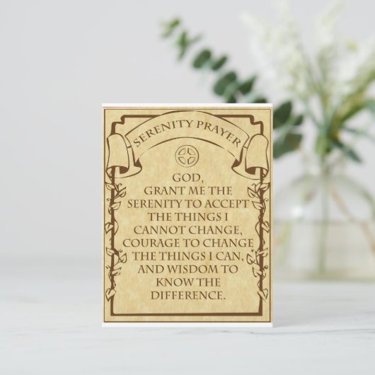 SERENITY PRAYER POSTKARTE (Stehend Vorderseite)