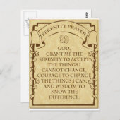 SERENITY PRAYER POSTKARTE (Vorne/Hinten)
