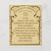 SERENITY PRAYER POSTKARTE (Vorderseite)