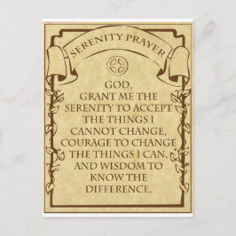 SERENITY PRAYER POSTKARTE