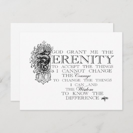 Serenity Prayer Postkarte (Vorne/Hinten)