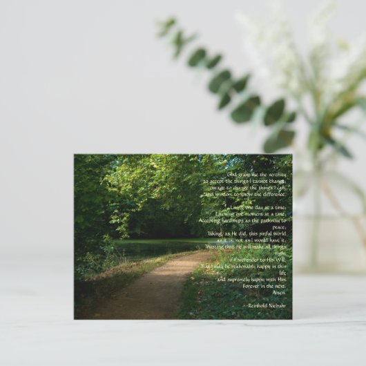 Serenity Prayer Postkarte (Stehend Vorderseite)