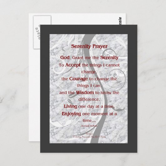Serenity Prayer Postkarte (Vorne/Hinten)