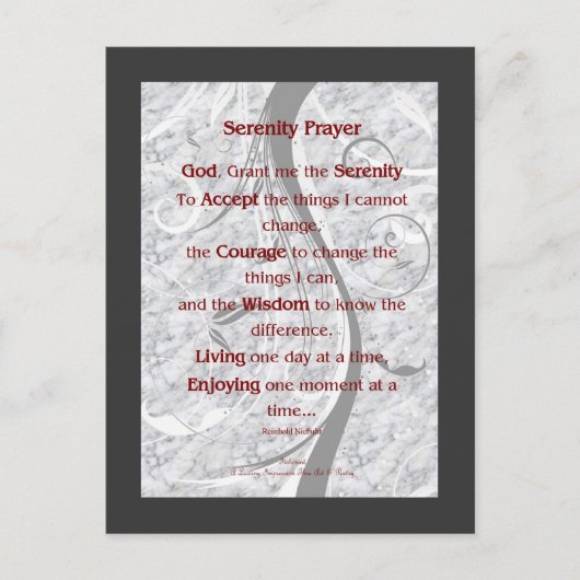 Serenity Prayer Postkarte (Vorderseite)