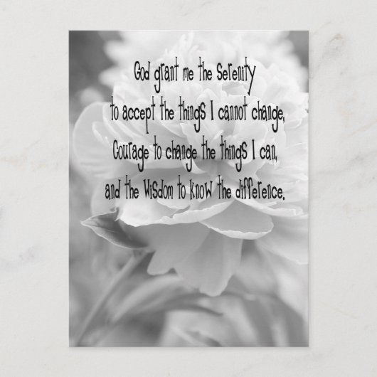 Serenity Prayer Postkarte (Vorderseite)