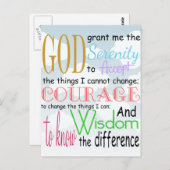 Serenity Prayer Postkarte (Vorne/Hinten)