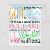 Serenity Prayer Postkarte (Vorderseite)