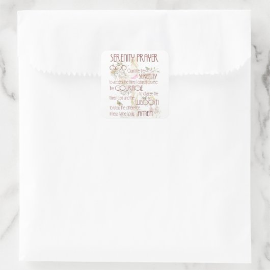Serenity Prayer Quadratischer Aufkleber (Tasche)