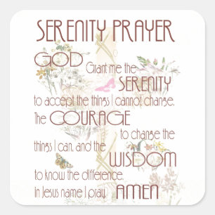 Serenity Prayer Quadratischer Aufkleber