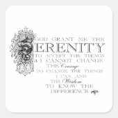 Serenity Prayer Quadratischer Aufkleber (Vorderseite)