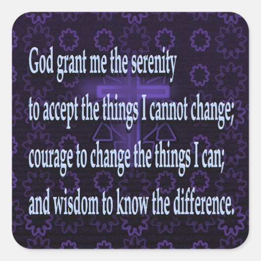 Serenity Prayer Quadratischer Aufkleber (Vorderseite)