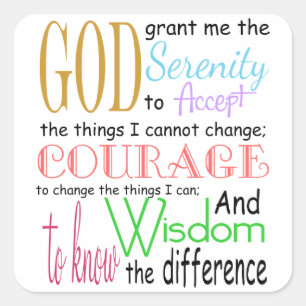 Serenity Prayer Quadratischer Aufkleber