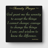 Serenity Prayer Quote Plaque Fotoplatte (Vorderseite)