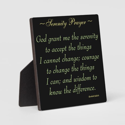 Serenity Prayer Quote Plaque Fotoplatte (Vorderseite)