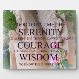 Serenity Prayer Rose Foto Plaque Fotoplatte