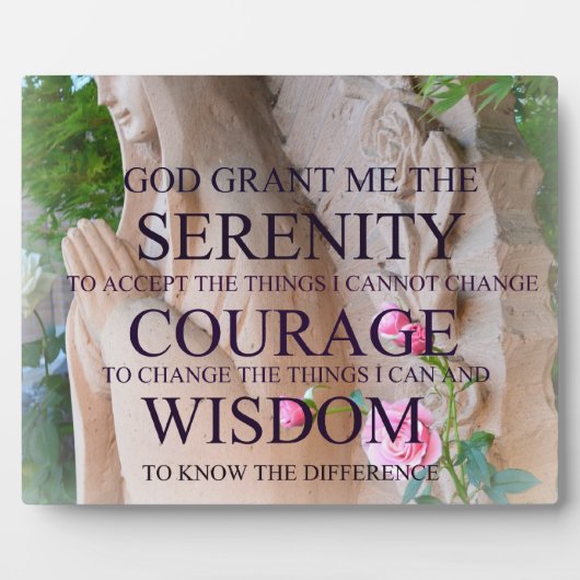 Serenity Prayer Rose Foto Plaque Fotoplatte (Vorderseite)