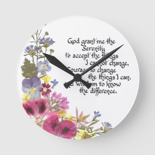Serenity Prayer Runde Wanduhr (Vorderseite)