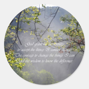 Serenity Prayer Runder Aufkleber