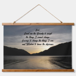 Serenity Prayer Silhouette Foto Wandteppich Mit Holzrahmen