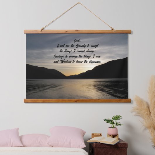 Serenity Prayer Silhouette Foto Wandteppich Mit Holzrahmen (Schlafzimmer)