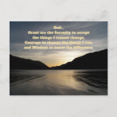 Serenity Prayer Silhouette Sunset Postkarte (Vorderseite)