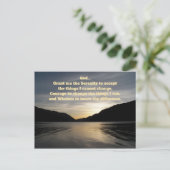 Serenity Prayer Silhouette Sunset Postkarte (Stehend Vorderseite)