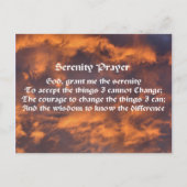 Serenity Prayer Sky Clouds Affirmations Postcard Postkarte (Vorderseite)