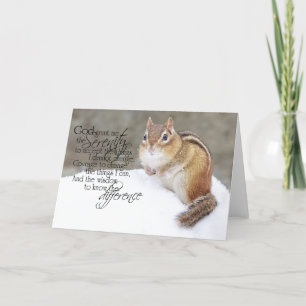 Serenity Prayer Snowy Chipmunk Feiertagskarte