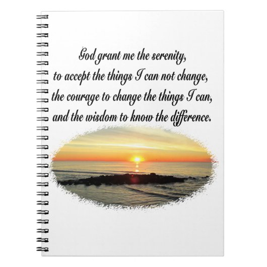 SERENITY PRAYER SUNRISE FOTO DESIGN NOTIZBLOCK (Vorderseite)
