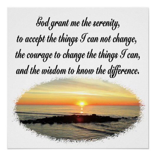 SERENITY PRAYER SUNRISE FOTO DESIGN POSTER (Vorderseite)