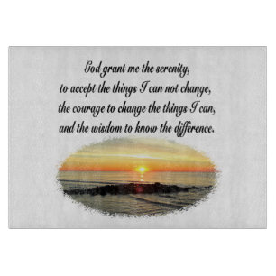 SERENITY PRAYER SUNRISE FOTO DESIGN SCHNEIDEBRETT