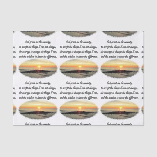 SERENITY PRAYER SUNRISE FOTO DESIGN SEIDENPAPIER (Vorderseite)