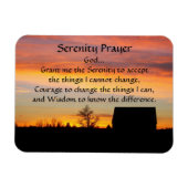 Serenity Prayer Sunset Silhouette Foto Magnet (Horizontal)
