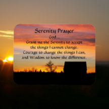 Serenity Prayer Sunset Silhouette Foto Magnet