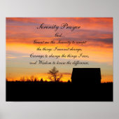 Serenity Prayer Sunset Silhouette Fotografisch Poster (Vorne)