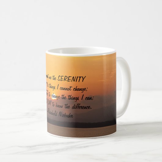 Serenity Prayer Sunset Tasse (VorderseiteRechts)