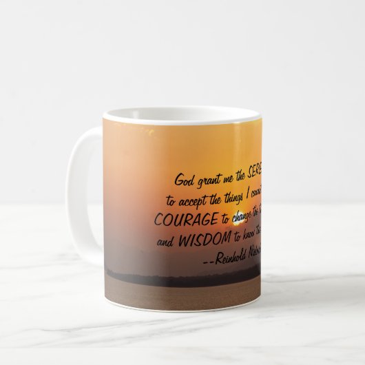 Serenity Prayer Sunset Tasse (Vorderseite Links)