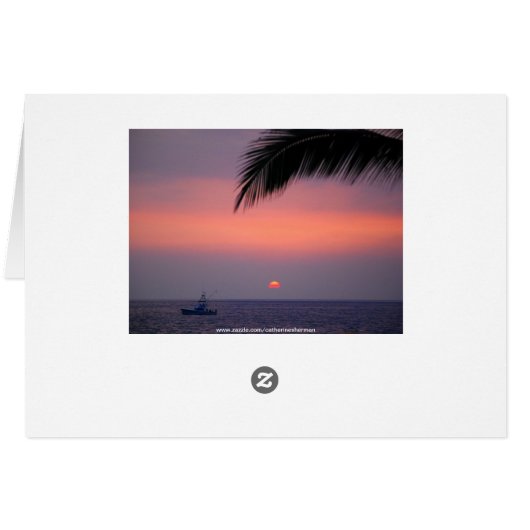 Serenity Prayer Tropical Sunset Card (Rückseite Horizontal)
