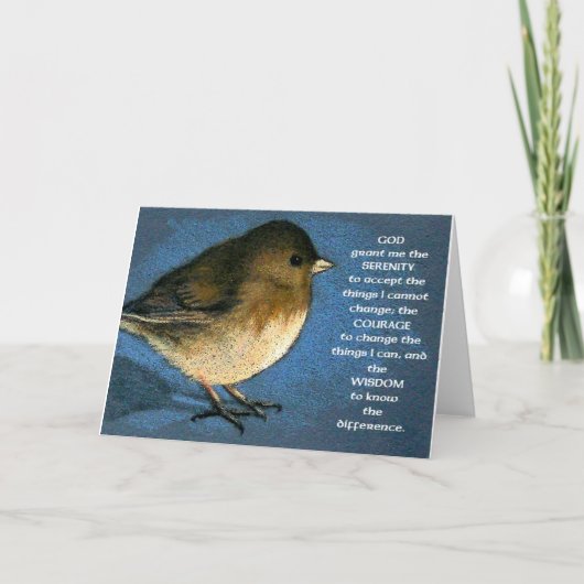 SERENITY PRAYER UND JUNCO ARTWORT KARTE (Vorderseite)