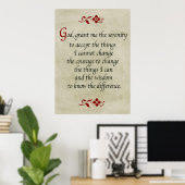 Serenity Prayer/Vintage Style Poster (Heimbüro)