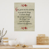 Serenity Prayer/Vintage Style Poster (Küche)