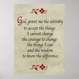 Serenity Prayer/Vintage Style Poster