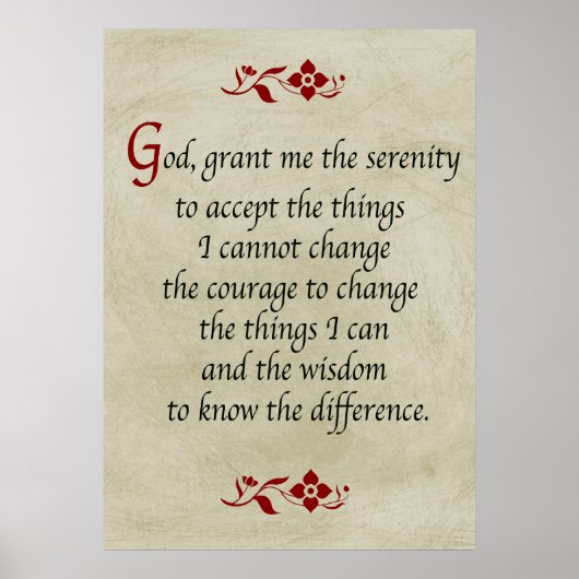 Serenity Prayer/Vintage Style Poster (Vorne)